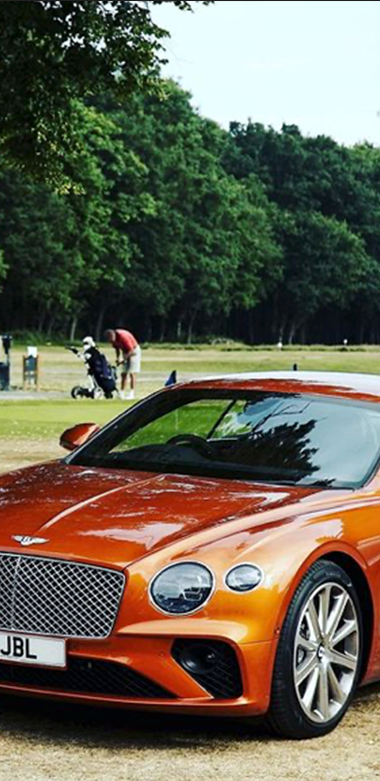 bently car at gold course